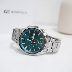 CASIO EDIFICE EFV-610DE-2AUDF Men’s Chronograph Watch – Blue Sunray Dial, Stainless Steel Bracelet, Quartz, Date, Mineral Glass, 100M Water Resistant