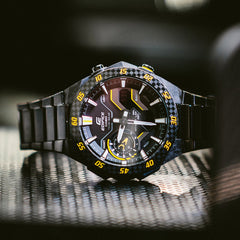 Casio Edifice ECB‑2200RC‑1A9 “Windflow” Men’s Solar Bluetooth Chronograph — Carbon Bezel, 100 m Water Resistant, Motorsports Design