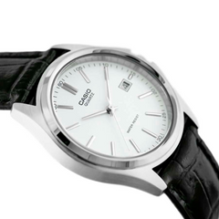 CASIO LTP-1183E-7ADF Women’s Analog Watch – Genuine Leather Strap, White Dial, Quartz Movement, Classic Design, Water Resistant
