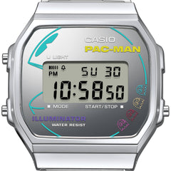 CASIO A168WEPC-7ADR PAC-MAN Limited Edition Vintage Digital Watch – Retro Gaming LED Quartz Alarm Stainless Steel Timepiece