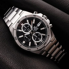 Casio EDIFICE EFV‑640D‑1AVUDF Men’s Chronograph Watch | Black Dial Stainless Steel Bracelet | 100M Water‑Resistant Japanese Quartz Sports Dress Timepiece