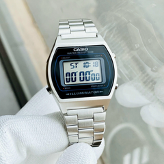 CASIO B640WD-1AVDF Digital Vintage Watch – Retro 1980s Style, Stainless Steel Band, Water-Resistant, Multifunctional Features, Classic Black Design