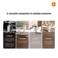 XIAOMI Straw Mug – 480ml Leak-Proof Portable Thermos Cup with Flip Lid, BPA-Free, Travel Tumbler with Straw for Hot & Cold Drinks