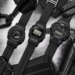 CASIO G-SHOCK DW-5600BCE-1DR Men's Digital Watch – Black Tactical Nylon Band, Shock Resistant, LED Display, Military Style Rugged Timepiece