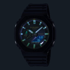 Casio G-SHOCK GA-2100RC-1A Men’s Carbon Core Analog-Digital Watch – Black Resin, Rainbow Accents, Shock Resistant, 200M Water Resistant