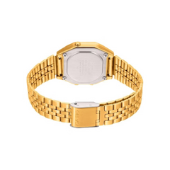 CASIO LA680WGA-1B Vintage Digital Watch – Unisex Gold Stainless Steel Mini Retro, Black Display, LED Light, Alarm, Stopwatch, Water Resistant, Quartz