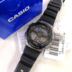 CASIO AE-1100W-1AV Youth Digital Watch – Multi-Function Display, World Time, Alarm, Water-Resistant, Bold Design