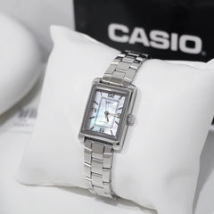 CASIO LTP-1234DS-2ADF Women's Analog Watch – Stainless Steel with Blue Dial & Silver Accents, Elegant & Timeless Design