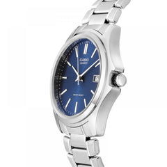 CASIO MTP-1183A-2ADF Men’s Analog Watch – Blue Dial, Stainless Steel Bracelet, Date Display & Water Resistant