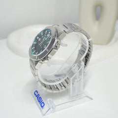 CASIO AMW-870DA-3AVDF Analog-Digital Combination Watch – Stainless Steel, Dual Time Display, Water-Resistant