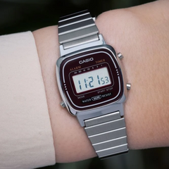 CASIO LA670WA-4DF Vintage Digital Watch – Coral Pink Resin Case with Gold-Tone Accents, Retro Design & Multi-Function Features