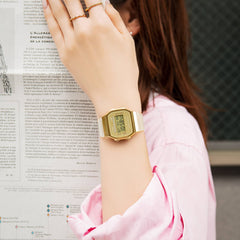 CASIO A168XESG-9ADF Vintage Digital Watch – Heritage Gold, Stainless Steel Bracelet, EL Backlight, Stopwatch, Alarm, Water Resistant
