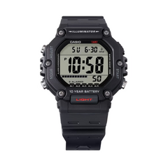 CASIO AE-1600H-1AVDF Digital Men’s Watch – World Time, 10-Year Battery, Large Display, LED Backlight, Stopwatch, Water Resistant Sports Design