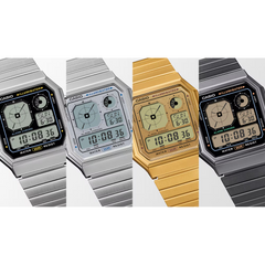 CASIO A130WE-7ADF Vintage Digital Watch – Men’s Silver Stainless Steel Retro LCD Dual Time LED Alarm Quartz Chronograph Timepiece