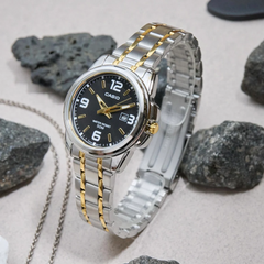 CASIO LTP-1314SG-1AVDF Women's Watch – Stylish Stainless Steel Enticer with Gold Accents, Water-Resistant, Quartz Movement