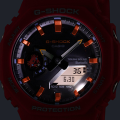 CASIO G-SHOCK GA-B2100DF-4A Analog-Digital Men’s Watch, Tough Solar, Bluetooth Connectivity, 200M Water Resistant, Red Resin Strap