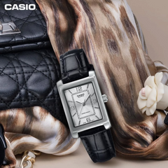 CASIO LTP-1234LL-7ADF Women's Analog Watch – Stainless Steel with White Dial & Leather Strap, Elegant & Timeless Design