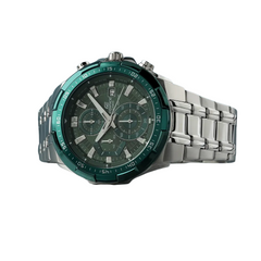 CASIO Edifice EFR-539DE-3AVUDF Chronograph Watch – Green Dial, Stainless Steel, 100m Water Resistant, Date, Quartz, Large Sport Design