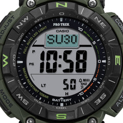 CASIO PROTREK PRG-340B-3DR Solar Powered Men’s Watch, Triple Sensor, 200M Water Resistant, Green Resin Strap