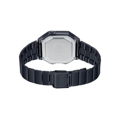 CASIO B650WB-1BDF Digital Vintage Watch – Retro 1980s Style, Stainless Steel Band, Water-Resistant, Multifunctional Features, Classic Black Design