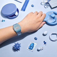 Casio F-91WS-2HDF Digital Watch – Transparent Blue Resin, LED, Retro Slim Style