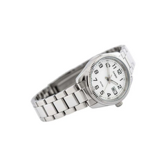 CASIO LTP-1302D-7BVDF Women’s Analog Watch – White Dial, Stainless Steel Bracelet, Date Display, 50m Water Resistant, Quartz