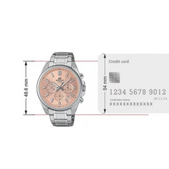 CASIO EDIFICE EFV-650D-4AVUDF Men’s Chronograph Watch – Red Sunray Dial, Stainless Steel Bracelet, Quartz, Date, Mineral Glass, 100M Water Resistant