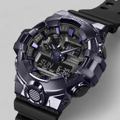 CASIO G-SHOCK GM-700P-6ADR Analog Digital Men's Watch Purple Resin Strap Metallic Bezel 200M Water Resistant