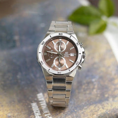Casio Edifice EFV‑640D‑5AV Men’s Chronograph Watch | Silver Stainless‑Steel Bracelet | Blue Sunburst Dial | 100 M Water‑Resistant Sport Dress Watch