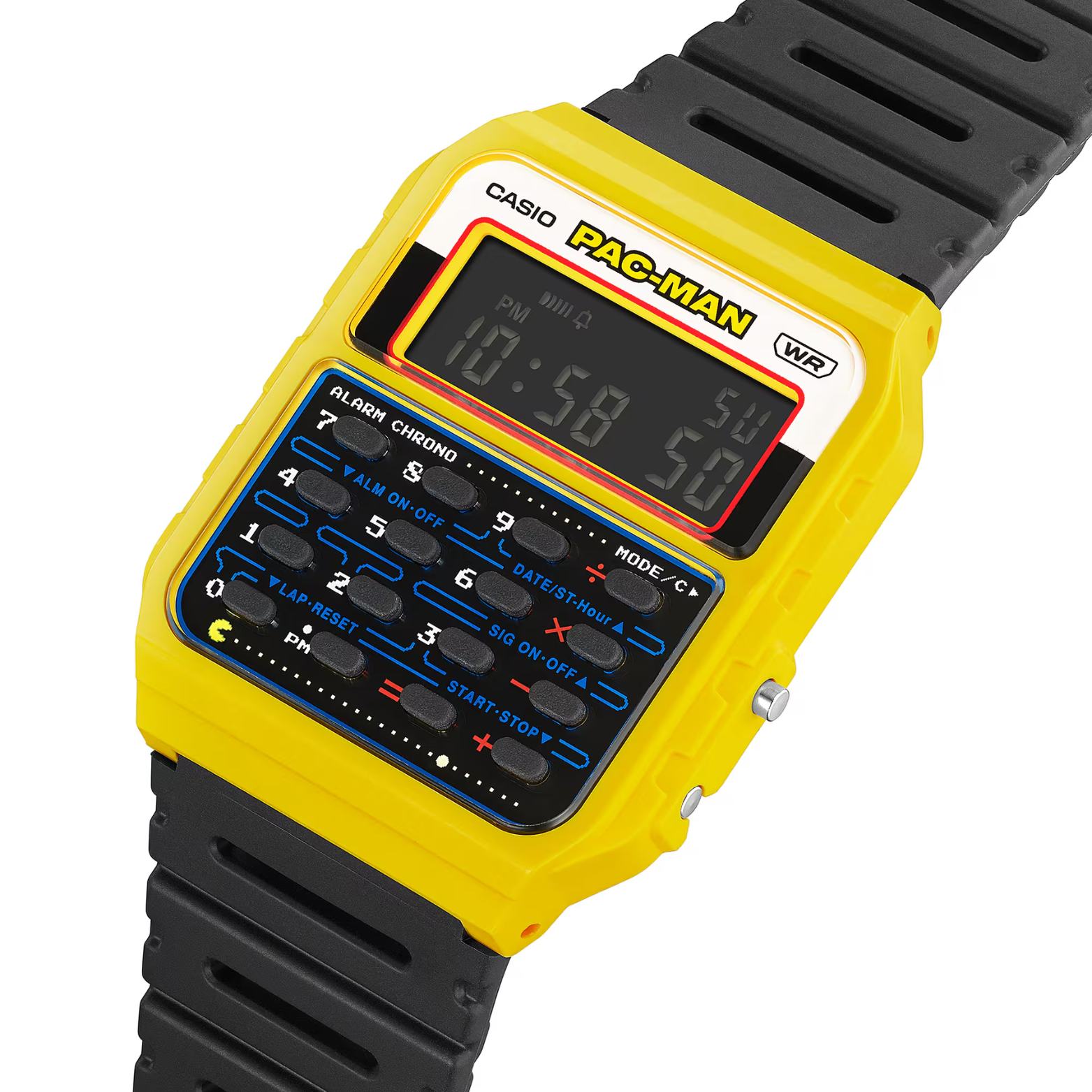 CASIO CA-53WPC-1BDR PAC-MAN Collaboration Digital Watch – Retro Design, Classic Pac-Man Graphics, Multi-Function, Water-Resistant - THE HAPPY BUY
