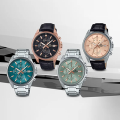 CASIO EDIFICE EFV-610DE-3AUDF Men’s Standard Chronograph – Green Dial, Stainless Steel Bracelet, Quartz, Date, 100M Water Resistant