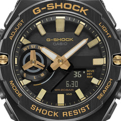 CASIO G-SHOCK GST-B500BD-1A9DR Men's Bluetooth Solar Watch – G-STEEL Black & Gold, Tough Solar, Shock Resistant, 200M Water Resistant, World Time