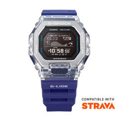 CASIO G-SHOCK GBX-100S-2D G-LIDE Surf Watch – MIP High-Def Display, Tide & Moon Data, Sunrise/Sunset, Bluetooth Smartphone Link, 200M Water Resistant, Stainless-Steel/Resin Bezel