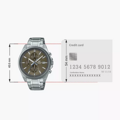 CASIO EDIFICE EFV-610D-5CVUDF Men’s Chronograph Watch – Brown Sunray Dial, Stainless Steel Bracelet, Quartz, Date, Mineral Glass, 100M Water Resistant