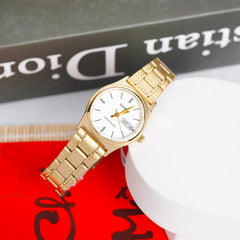 CASIO LTP-V006G-7BUDF Women's Gold Stainless Steel Analog Watch – Classic Roman Dial, Date Display, Elegant Design