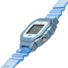 CASIO LA-20WHS-2ADF Digital POP Watch – Translucent Blue, LED Light, 1/100-Sec Stopwatch, Daily Alarm, 5-Year Battery