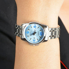 CASIO LTP-1314D-2AVDF Women’s Analog Watch – Blue Dial, Date Display, Stainless Steel Bracelet, 50m Water Resistant, Quartz