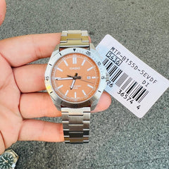 CASIO MTP‑B155D‑5EVDF Men’s Analog Stainless Steel Watch – 50 m Water Resistance, Date Display, 46.5 × 41.3 mm Case