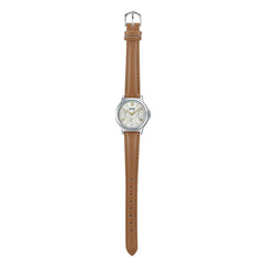 CASIO LTP-V300L-7A2UDF Women’s Analog Watch – White Dial, Rose Gold Accents, Leather Strap, Multi-Dial Design, Quartz Movement, Water Resistant