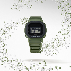 CASIO G-SHOCK DW-5610UU-3DR – Olive Green Square, Shock Resistant, 200M Water Resistant, LED Backlight, Stopwatch, Countdown, Alarms