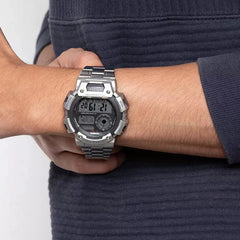CASIO AE-1400WHD-1AVDF Digital Watch – World Time, 10-Year Battery, LED Light, 100M Water Resistant, Stainless Steel Bracelet