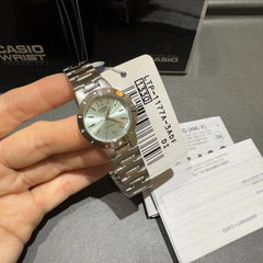 CASIO LTP-1177A-3ADF Women’s Analog Watch – Mint Green Dial, Stainless Steel Bracelet, Quartz Accuracy, Water Resistant