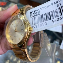 CASIO MTP-1170N Series Men’s Analog Watch – Gold-Tone Stainless Steel, Minimalist Dial, Date Display, Quartz, Water Resistant