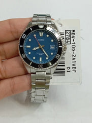 Casio MDV-10D-2A1VDF Analog Dive Watch | Blue Dial Stainless Steel Quartz Watch | 200M Water Resistant Wristwatch | Casio Standard Collection