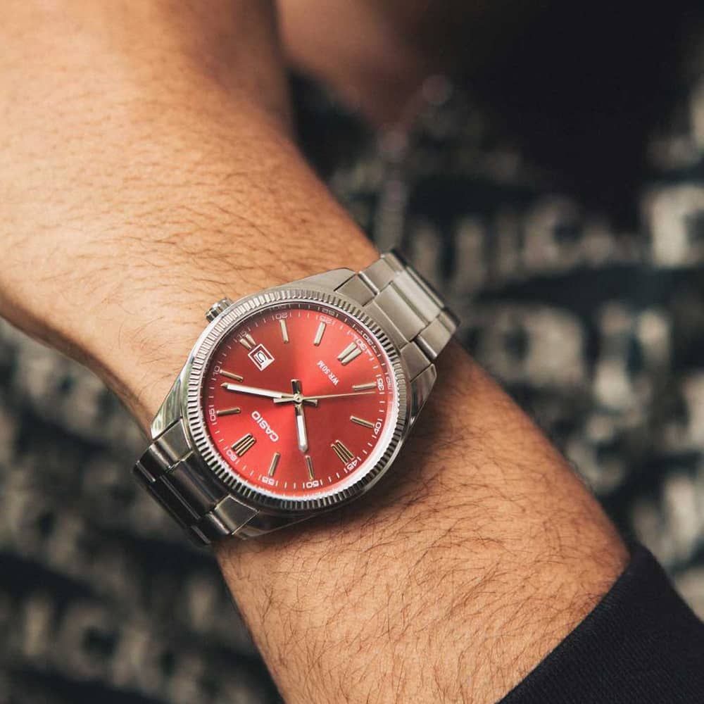 CASIO MTP-1302PD Series Men’s Analog Watch – Stainless Steel Bracelet, Coin-Edge Bezel, Date Window, Quartz, Mineral Glass, 50M Water Resistant – Multiple Dial Colors - THE HAPPY BUY