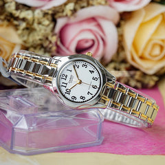 CASIO LTP-1275SG-7BDF Women's Analog Watch – Stainless Steel with Silver and Gold Accents, Classic White Dial, Elegant Timepiece