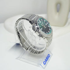 CASIO AMW-870DA-3AVDF Analog-Digital Combination Watch – Stainless Steel, Dual Time Display, Water-Resistant