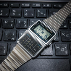 CASIO DBC-611-1DF Databank Watch – Stainless Steel, 8-Digit Calculator, Telememo, Dual Time, Alarm, LED Light, Retro Classic