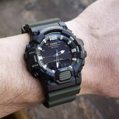 CASIO HDC‑700‑3AVDF Men’s Analog-Digital Watch – 10-Year Battery, 30 Telememo, World Time, 100M Water Resistance, LED Light