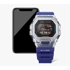 CASIO G-SHOCK GBX-100S-1D G-LIDE Surf Watch – MIP High-Def Display, Tide & Moon Data, Sunrise/Sunset, Bluetooth Smartphone Link, 200M Water Resistant, Stainless-Steel/Resin Bezel